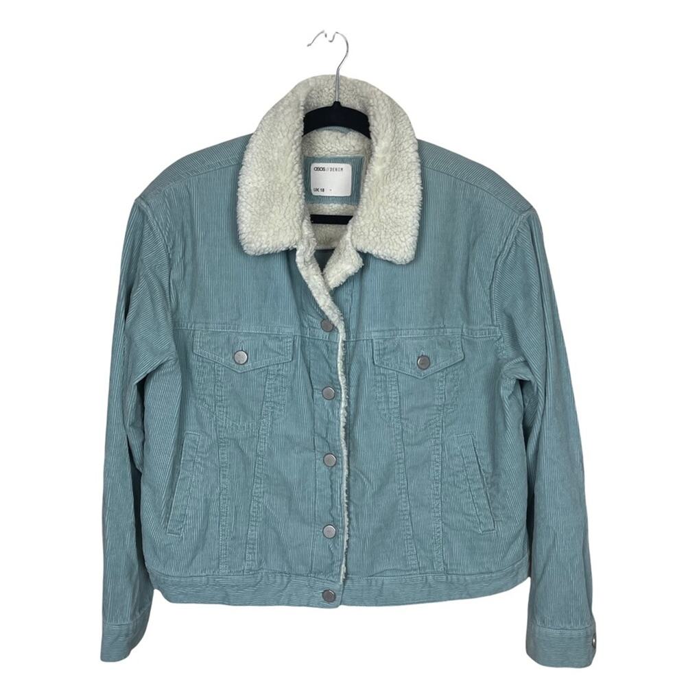 Asos Denim Corded Button Up Jacket With Fleece Co… - image 7